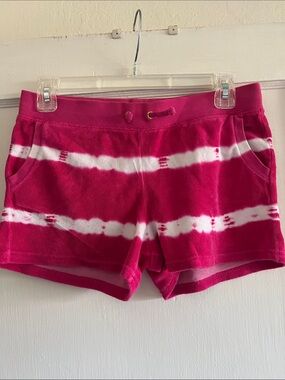 Juicy Couture Pink and White Tie-Dye Athletic Shorts